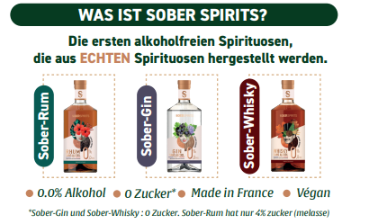 Sober-Rum - Alkoholfreier Rum Extrakt - destillierte alkoholfreie Spirituose 0,5l 0,0%vol.